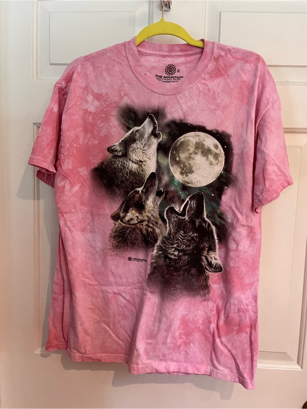 The Mountain Pink Tie-Dye Wolf Moon Short Sleeve Tee